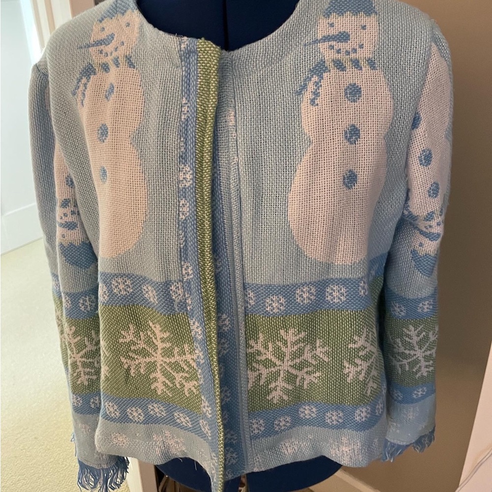 Handmade one of a kind cotton throw blanket jacket. Size 8/10